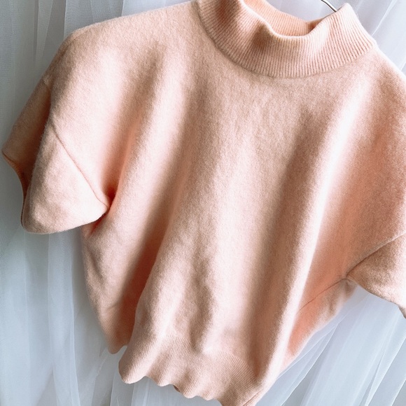 Vintage Wallis Pink Knit Short Sleeve Sweater Small - Picture 3 of 5